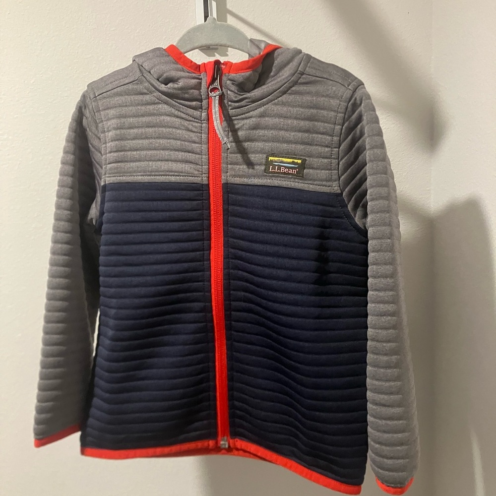 L.L. Bean Kids Gray and Navy Hooded Jacket